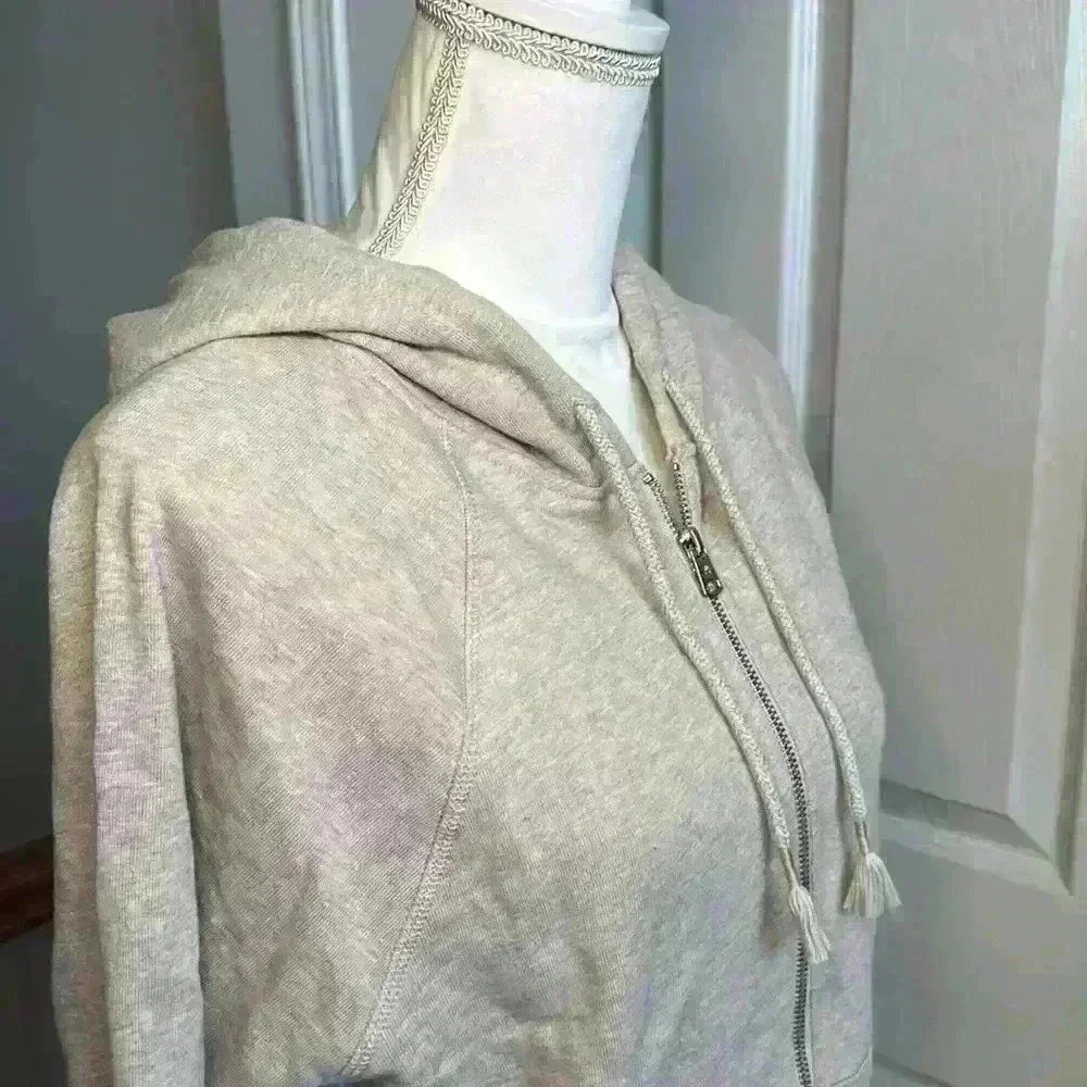 Spiritual Gangster NWT Gratitude SlubTerry Raglan Zip Hoodie OatmealHeather Sz S - Picture 3 of 15